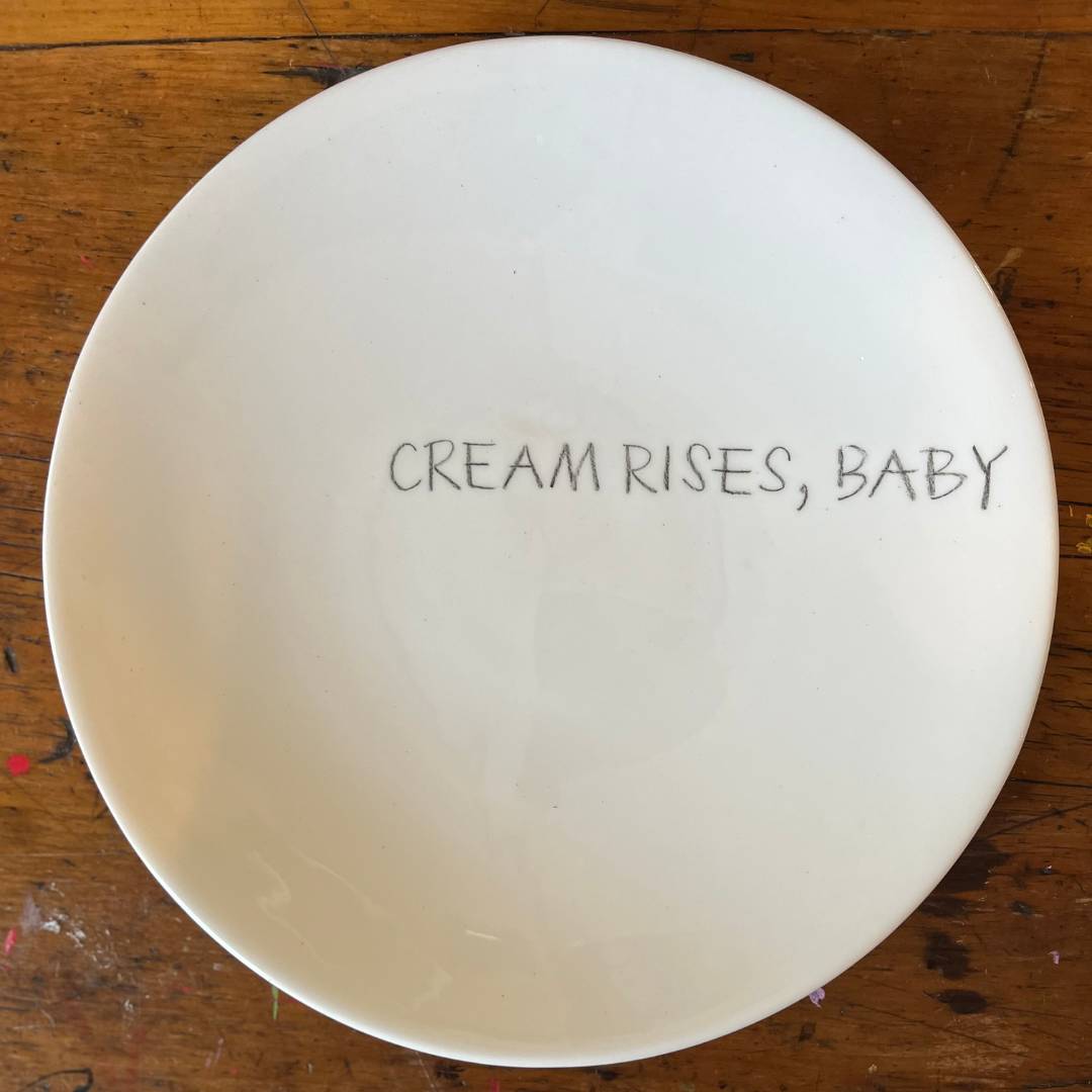 The Detailsmith Large Handwritten Ceramic Plate ED 2 Cream Rises V2