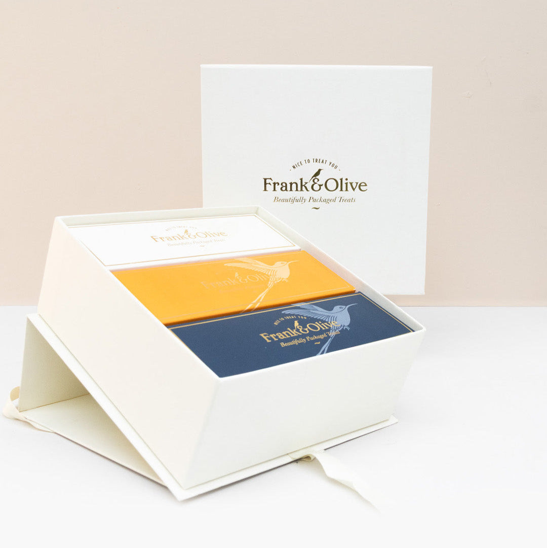 Frank & Olive Golden Harvest: Savoury & Naturally Sweet Luxury Gift Box Cream & Orange & Navy