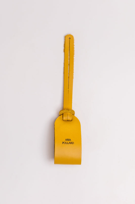 Tags By Elysian Personalised Leather Bag Tag Mustard