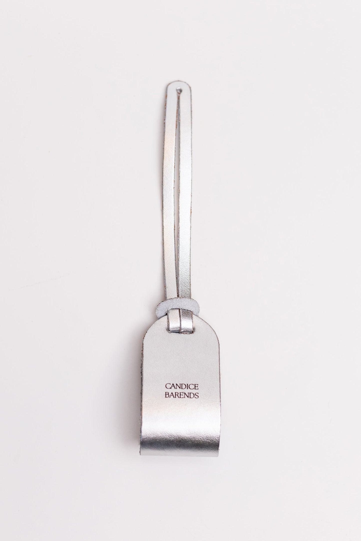Tags By Elysian Personalised Leather Bag Tag Silver