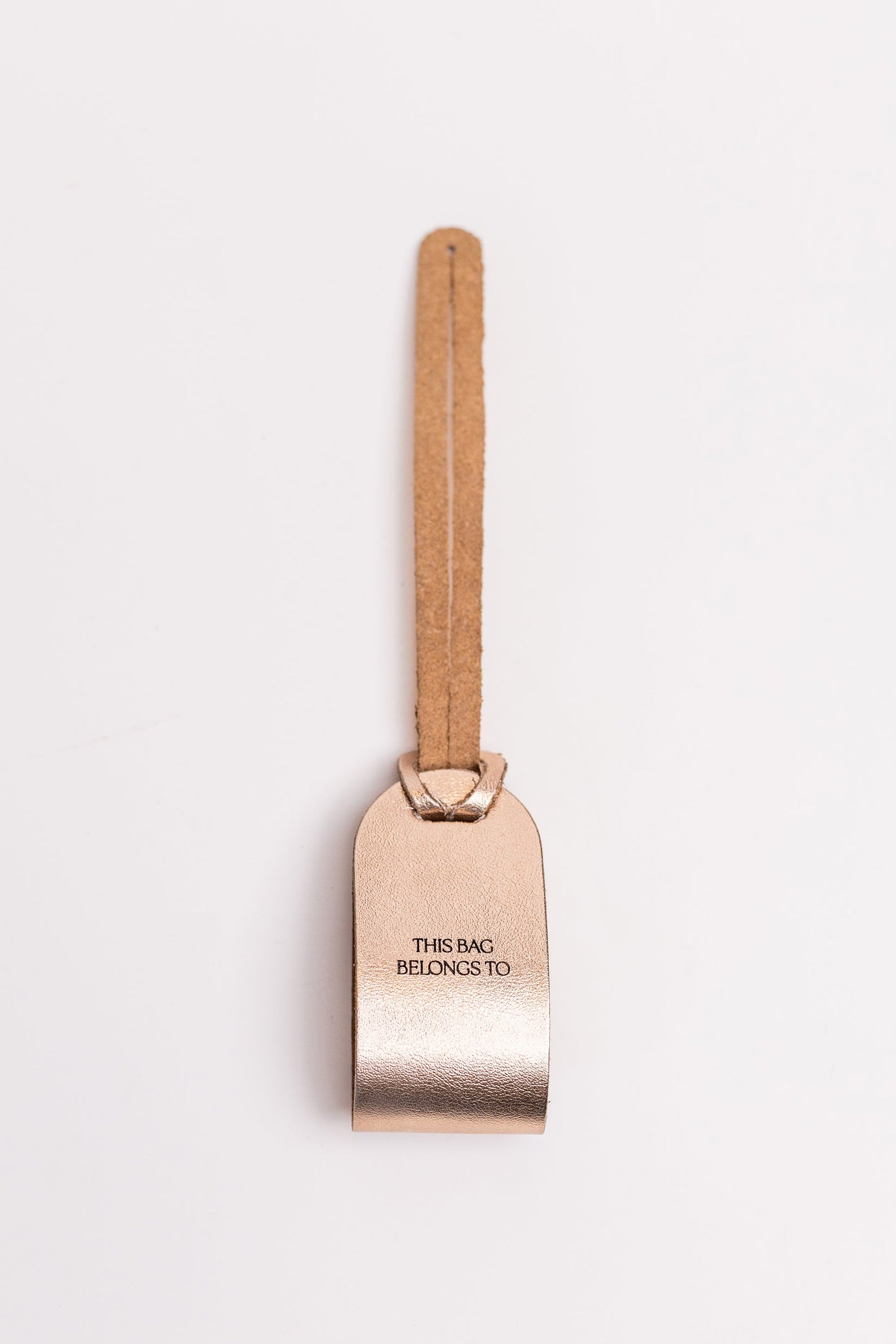 Tags By Elysian Personalised Leather Bag Tag Rose Gold