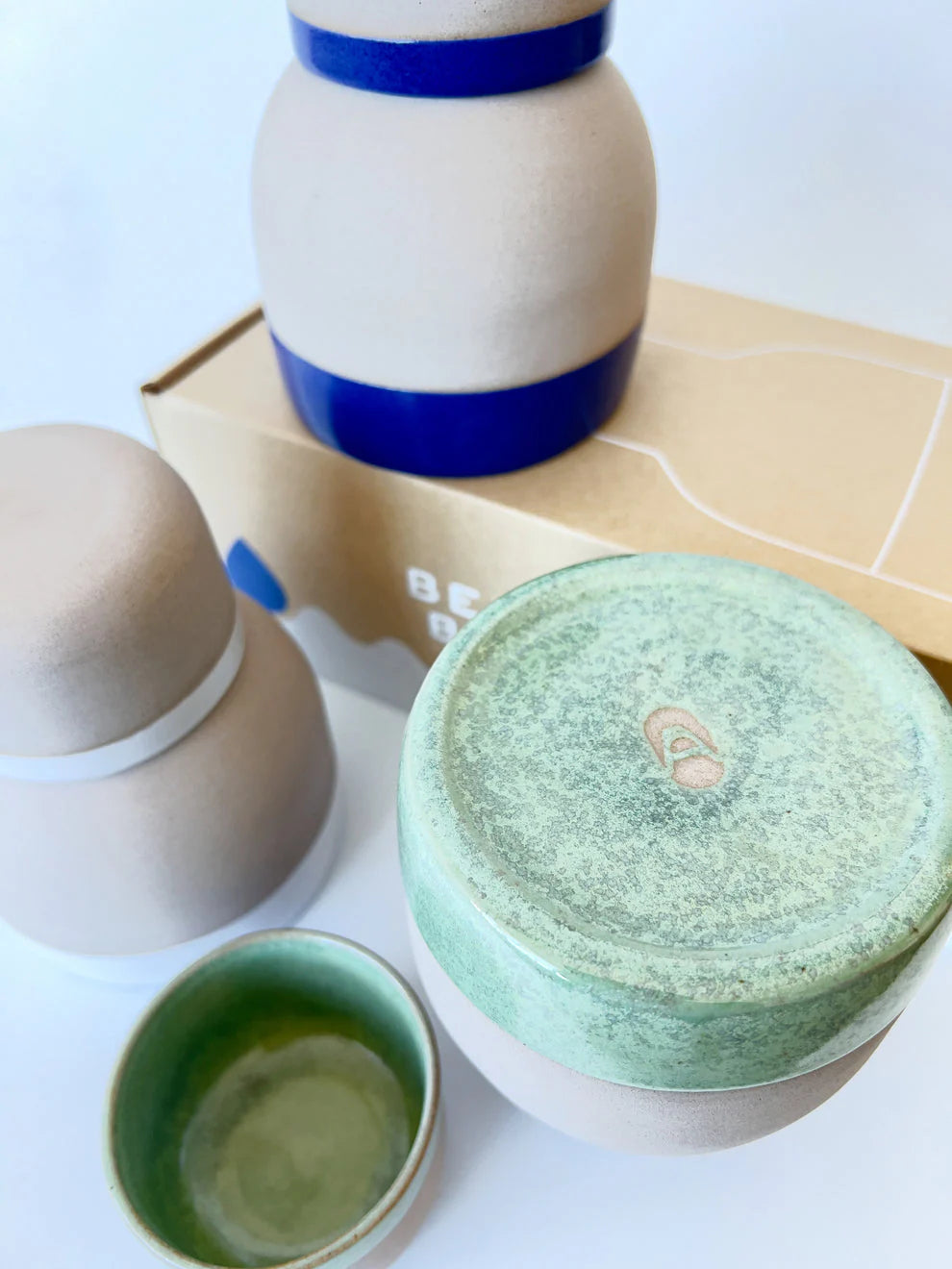 Ash Ceramics Handmade Ceramic Bedside Bottle & Cup