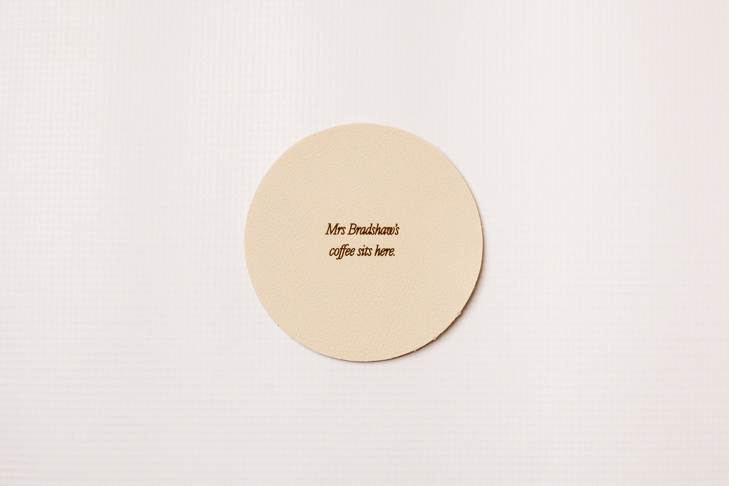 Tags By Elysian Personalised Leather Coaster Gift Set All Creamy White 4