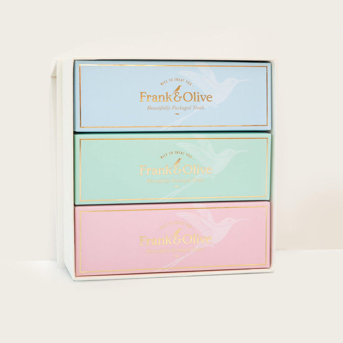 Frank & Olive Decadent Delights Luxury Gift Box Blue & Mint & Pink