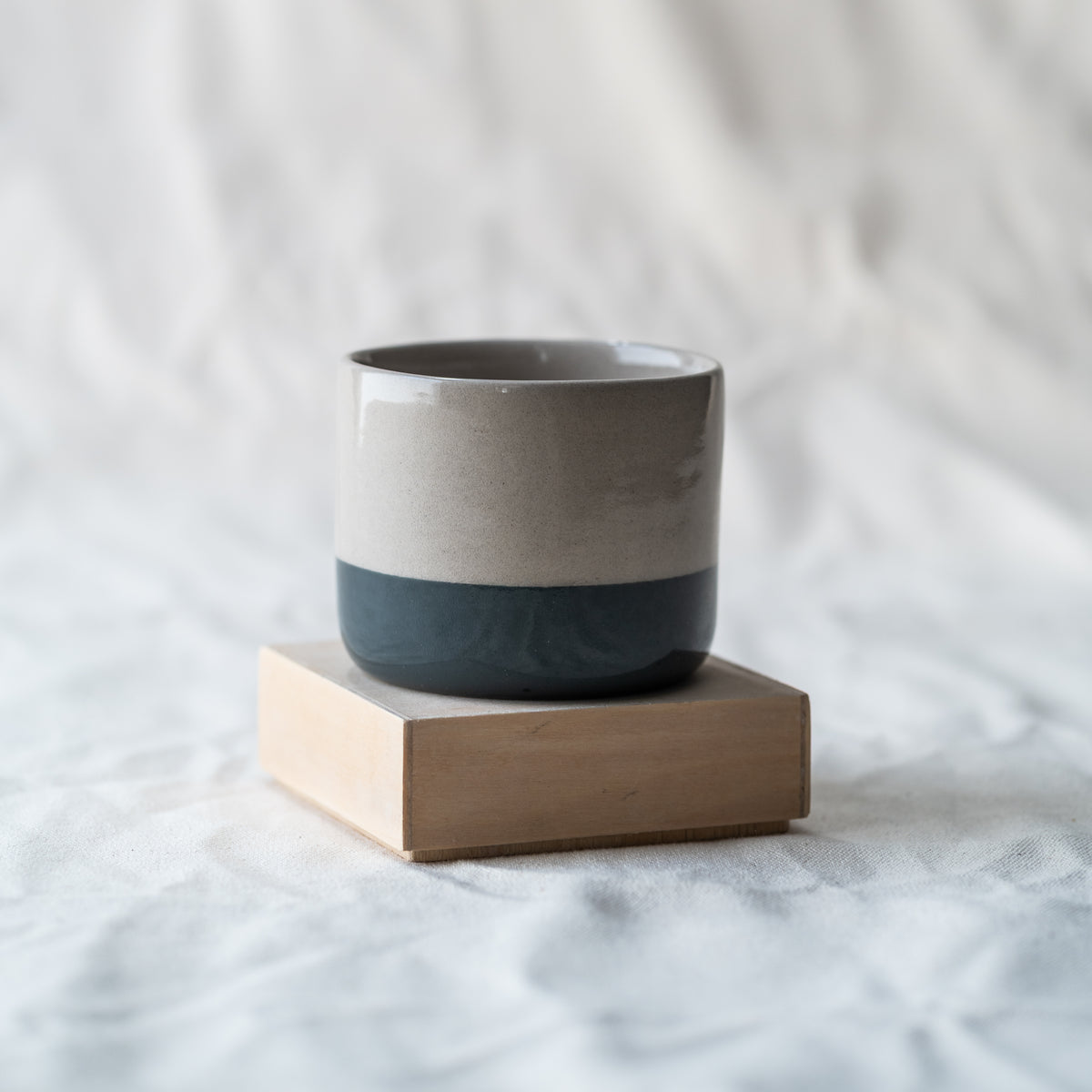 Ash Ceramics Handmade Ceramic Flat White Tumbler Set (4) Slate Grey