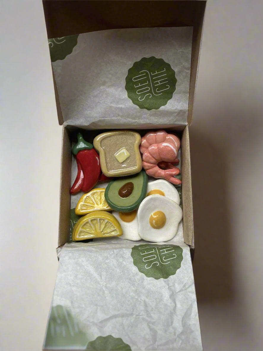 Soenchie Mini Food Ceramic Magnet Set